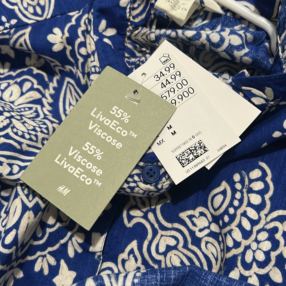 NWT H&M Ikat Paisley Dress Size M - Picture 12 of 12